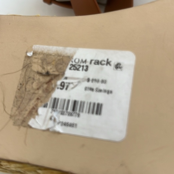 DONNA KARAN Pure $210 Lolah Ankle Strap Raffia Platform LEATHER Sandals Size 10 - Picture 9 of 10